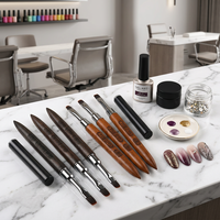 Pinceaux à ongles multi-têtes : grands, plats, ronds, carrés, triangulaires, pour aquarelle, gel UV et coloration