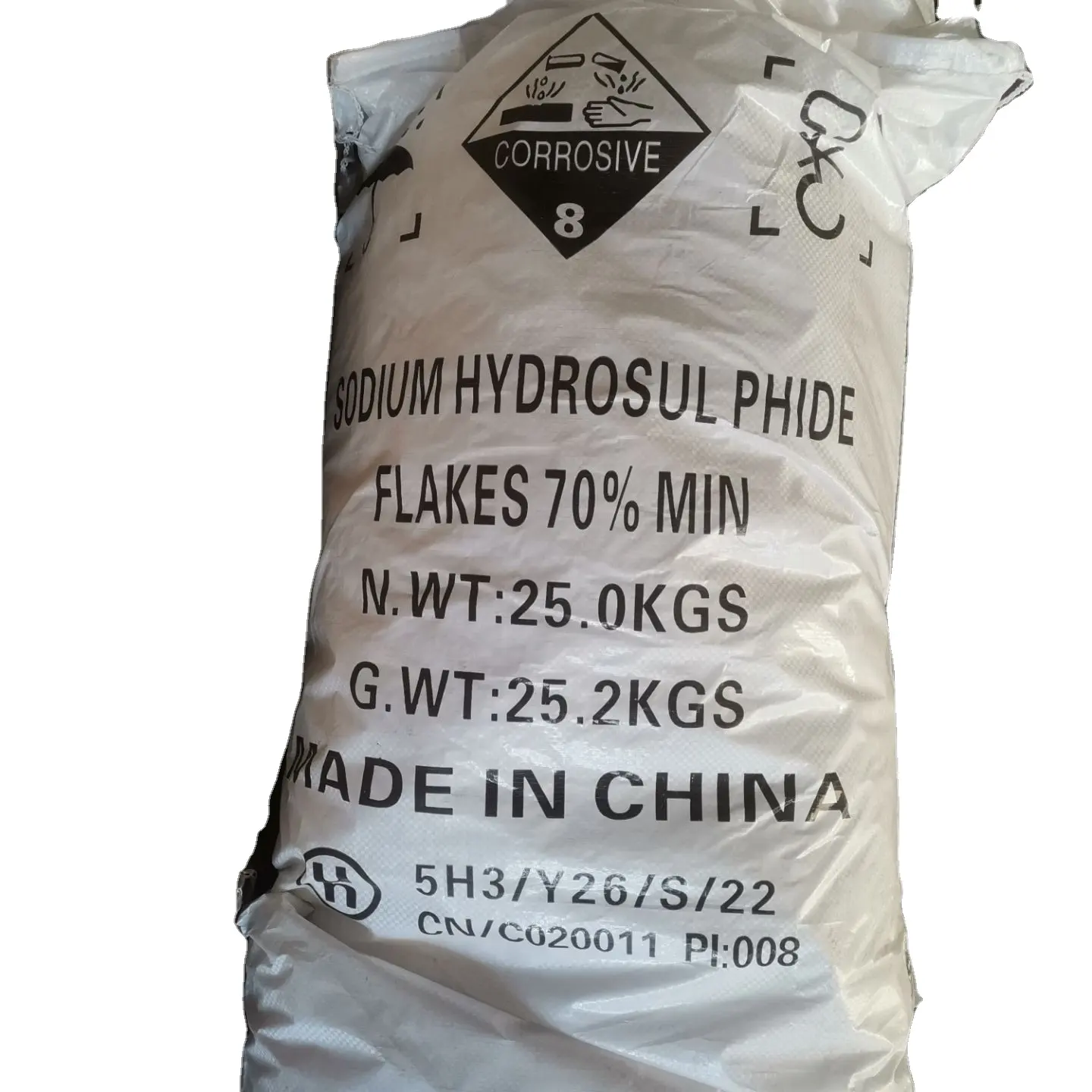 China original hidrosulfida de sodio 70% com flocos amarelos