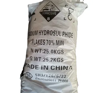 China Origin sodium hydrosulphide 70% with yellow flakes
