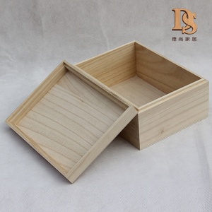 Boîte à bibelots en bois bon marché boîte d'emballage de livre en paulownia plaine personnalisée boîte de <span class=keywords><strong>rangement</strong></span> de bijoux en bois non fini - Product Image 2