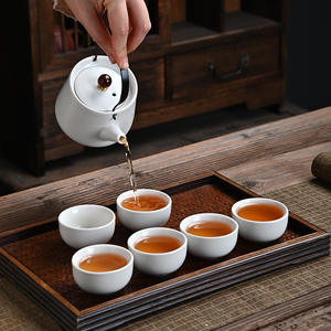 Ru Kiln Tea <b>Set</b> With Handle Ceramic <b>Teapot</b> <b>1</b> Pot 4 <b>Cups</b> Heat Resisting Gift Box <b>For</b> Business Gifts - Product Image 2