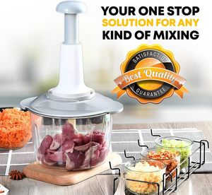 Manual Stainless Steel Kitchen Food <b>Chopper</b> Household Processor Press Whisk Stirrer Meat <b>Garlic</b> Cutter Mini Vegetable Mincers - Product Image 2