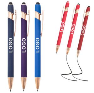 Custom logo Printed Gifts Reginfield Promotional Multifunction Ball Soft Touch Screen <b>Pen</b> 2 1 Metal <b>Ballpoint</b> <b>Pens</b> Black - Product Image 2