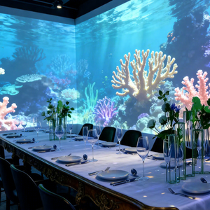 Proyector LED Inmersivo Comercial IP65 para Interiores de Restaurantes Temáticos e Interacción con la Mesa de Comedor con Efectos en Tiempo Real - Product Image 1