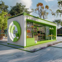 Boutique modulaire en conteneur à structure en acier, kiosque préfabriqué mobile, design moderne, magasin de bubble tea extérieur