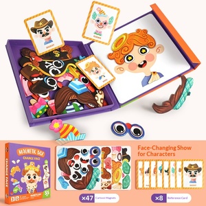 Autocollants magnétiques transfrontaliers pour habillage de personnages, jouet DIY à visages interchangeables pour enfants de 3 à 6 ans, boîte de puzzle magnétique éducative précoce - Product Image 6
