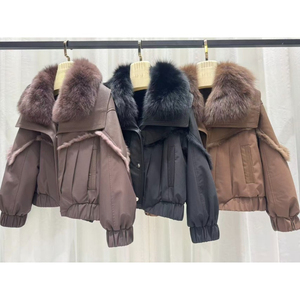 OFTBUY 2026 Nouvelle <span class=keywords><strong>Parka</strong></span> Courte pour <span class=keywords><strong>Femme</strong></span> avec Col en Fourrure de Renard, Doudoune Rembourrée Épaisse et <span class=keywords><strong>Imperméable</strong></span> pour l'Hiver - Product Image 1