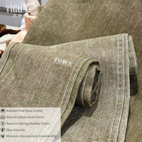 Tela Vintage con Efecto Desgastado, Mezcla de 80% Algodón, 10% Fibra de Madera, 10% Lyocell, 350-360 g/m², para Pantalones y Trajes Casuales de Otoño e Invierno