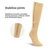 Chaussettes de compression à fermeture éclair, hauteur genou, soutien gradué, pour femmes et hommes, idéales pour les voyages, la circulation debout et le quotidien