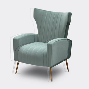 Chaise de loisirs de style moderne faite à la main IB611 Surface en velours coussin en mousse haute densité pieds en métal robuste et durable pour la maison et l'appartement - Product Image 4