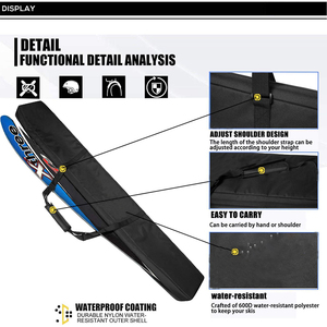 Borsa da Viaggio per Sci Singolo Impermeabile Completamente Imbottita con Tracolla Regolabile e Scomparto Portatile - Product Image 4