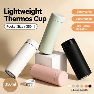 Portable 350ml Stainless Steel <b>Pocket</b> Thermos Vacuum Insulated Mini Tumbler with Lid for Travel Office Gift - Product Image 2