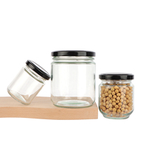Food Grade bundar 45ml hingga 1000ml, toples penyimpanan kaca Jelly madu dengan tutup kedap udara logam