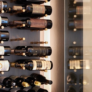 Estante de Vino de Acero Inoxidable de Primera Calidad, Montado en la Pared, con Soporte para Botellas Colgante, Tamaño Personalizado, Almacenamiento para Bodega o Bar en Casa - Product Image 4