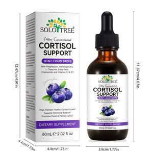 SOLOTREE 60ml ormone equilibrio cortisolo liquido gocce Detox Manager riduttore 10 in 1 integratore di cortisolo con magnesio Ashwagandha - Product Image 6