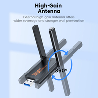 Carte réseau sans pilote Toocki double bande 5GHz 2.4GHz large couverture pour plusieurs périphériques connexion simultanée