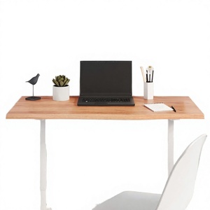 Light Brown Oak Wood Rectangle Elegant Modern <b>Dining</b> Room <b>Dining</b> <b>Table</b> with Metal Legs Stable Home Furniture - Product Image 2