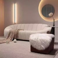 Lammfell-Kürbis-Chesterfield-Sofa-Set Dreisitzer für Kleine Wohnungen Internet-Trend Lässig Einfach Modern Leichter Luxus