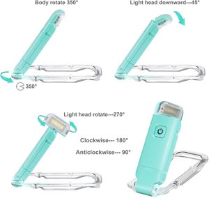 Lampe de lecture LED à clipser rechargeable par USB avec 3 couleurs de lumière pour protéger les yeux, idéale pour la lecture au lit - Product Image 6