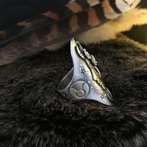 Bague Cocktail F672 en Argent, Motif Végétal, Pierre Malachite, Sertissage Clos, Bijou Unisexe Tendance, Idée Cadeau - Product Image 6