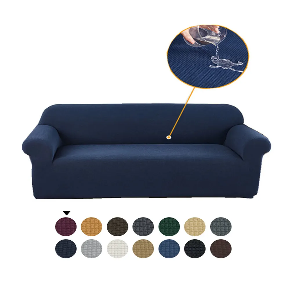 Plain Color Design Outdoor Protective Elastic Streachable Chair 3 seater Velvet Waterproof Sofa Covers