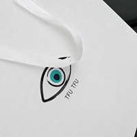 OEM Coated Paper Bag Custom Art Pattern Printed White Ribbon Handle for Gift Apparel Packing