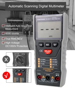 Multímetro inteligente OEM ODM, 6000 recuentos, Banco de electricista, Mini multímetro de mano Ture RMS, salida de onda cuadrada, multímetros digitales