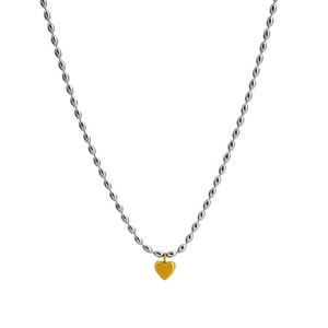 Nouveau Collier Cœur Massif en Acier Inoxydable Plaqué Or 18K PVD Anti-ternissement et Étanche pour la Vente en Gros - Product Image 1