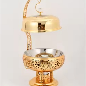 Oferta Especial: Juego de Buffet con Calentador de Alimentos y Alcohol Dorado para Hoteles - Product Image 5