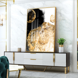 <span class=keywords><strong>Noir</strong></span> <span class=keywords><strong>or</strong></span> Art cristal porcelaine <span class=keywords><strong>abstraite</strong></span> décorative <span class=keywords><strong>peinture</strong></span> murale pour salon mur décoration de la maison - Product Image 1