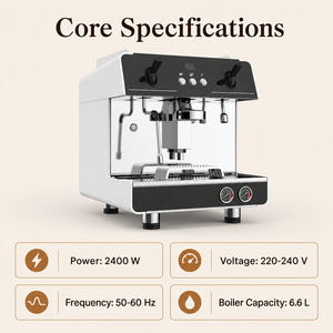 Máquina de Espresso Semiautomática de 2400 W con Caldera de Cobre de 6.6 L para Cafeterías y Restaurantes, Caldera de Gran Capacidad de 3.5 L - Product Image 5