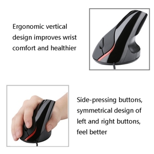 JSY-<span class=keywords><strong>12</strong></span> de ratón Vertical con cable USB, 5 botones, soporte de muñeca, óptico, ergonómico, novedad - Product Image 6