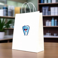 Sacs en papier personnalisés de luxe pour cadeaux dentaires, avec logo de boutique commerciale, 10,5 cm x 14 cm x 23 cm