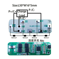 Sistem manajemen baterai Li-ion 14.8v 4s 7a ukuran kecil BMS Balancer aktif pintar Ant untuk baterai Surya Lithium e-bike