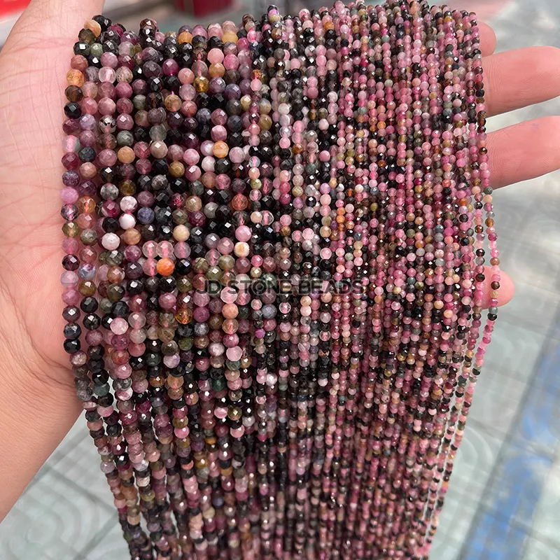 Wholesale 2 3 4MM Natural Faceted Tiny Gemstones Loose Beads Agates Crystal forJewelry Making Beadwork DIY Bracelet Necklace