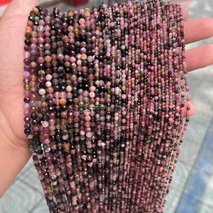 Wholesale 2 3 4MM Natural Faceted Tiny Gemstones Loose Beads Agates Crystal ForJewelry Making Beadwork DIY Bracelet Necklace