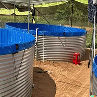 Bac d'élevage de poissons en acier galvanisé de qualité industrielle pour l'aquaculture à grande échelle