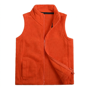 Gilet sans manches personnalisé en polaire respirante polyester/coton pour homme, avec fermeture éclair avant et broderie, idéal pour la gym et les activités sportives. - Product Image 1