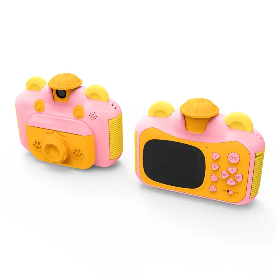 Venta al por mayor portátil Mini DSLR Digital foto cámara de vídeo de dibujos animados de los niños cámara de impresión instantánea para niños cumpleaños