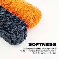 Brosse de nettoyage de roues de voiture en microfibre premium, kit de nettoyage de jantes et pneus à poils doux, fournitures de detailing personnalisées