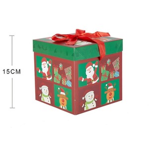 A <b>Christmas</b> gift <b>box</b> with a lid and ribbon, featuring a medium-sized square <b>box</b> that can be customized according to your needs - Product Image 5