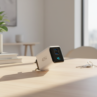Adaptateur de chargeur électrique intelligent KYT 45W Fast Gan AI pour ordinateur portable/téléphones mobiles, PD 3.0, double port USB-C, protection OTP OVP
