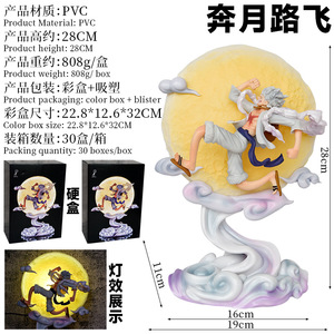 ลิงอะนิเมะ28ซม. d. <span class=keywords><strong>Luffy</strong></span> พร้อมไฟ Moon Gear 5หุ่นอะนิเมะ Nika รูปปั้นพีวีซี GK ตุ๊กตาของขวัญสำหรับสะสม - Product Image 3