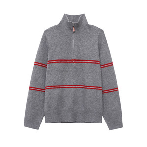 Maglione Invernale <span class=keywords><strong>Sinan</strong></span> SN8287 con Mezza Zip, Elegante e Casual, a Blocchi di Colore e Righe - Product Image 5