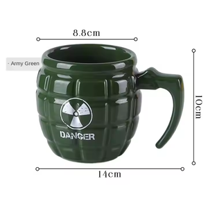 New Design Factory Direct Grenade Shape Black Custom Made <b>Ceramic</b> 3D Funny Coffee Mug for Tea <b>Cup</b> Set - Product Image 2