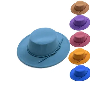 Desain DROPSHIPPING Anda Sendiri Blues Brothers Klasik Diskon Besar BOATER FLAT Brim FEDORA FELT Wanita Musim Dingin Wol Fedora Set Pria