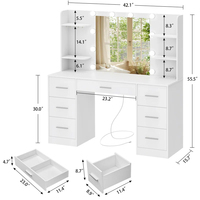 Grandes coiffeuses Rangement spacieux Construction en bois robuste et tailles personnalisées pour maisons et hôtels de luxe