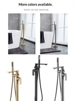 Ensemble de douche et baignoire mural moderne minimaliste en laiton avec cartouche céramique, finition brossée, double poignée, eau chaude et froide, pour hôtel et villa