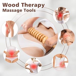 Ensemble de madérothérapie CZFIT, ensemble de massage anti-cellulite, rouleau en bois de hêtre, outil de drainage lymphatique, masseur modèle Y012 15,3 pouces - Product Image 6