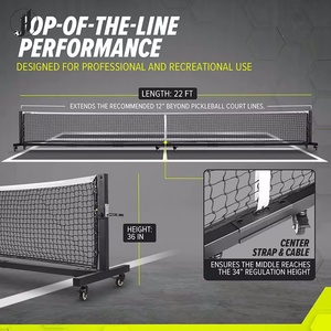 JH 22FT*36INCH Semi-permanentes Profi-<span class=keywords><strong>Pickleball</strong></span>-Netz im gleichen Stil, hochwertiges <span class=keywords><strong>Pickleball</strong></span>-Netz mit Rollen für erhöhte Nutzung und erhöhte Leistung - Product Image 3